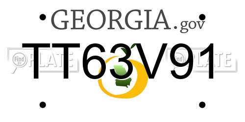TT63V91 Georgia License Plate