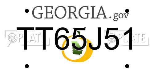 TT65J51 Georgia License Plate