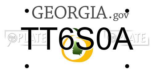 TT6S0A Georgia License Plate