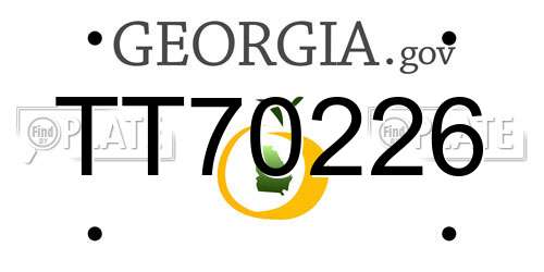 TT70226 Georgia License Plate