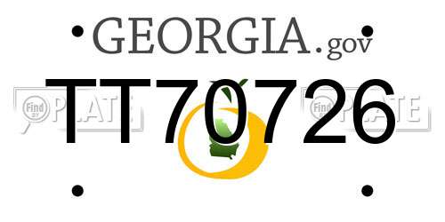 TT70726 Georgia License Plate