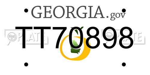 TT70898 Georgia License Plate