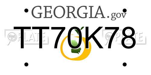 TT70K78 Georgia License Plate