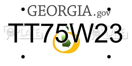 TT75W23 Georgia License Plate