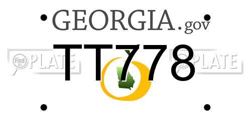 TT778 Georgia License Plate
