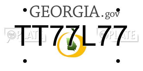 TT77L77 Georgia License Plate