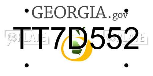 TT7D552 Georgia License Plate
