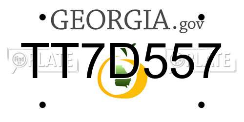 TT7D557 Georgia License Plate