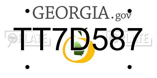 TT7D587 Georgia License Plate