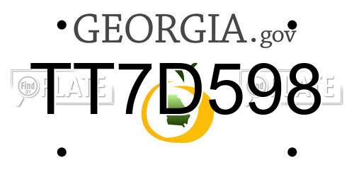 TT7D598 Georgia License Plate
