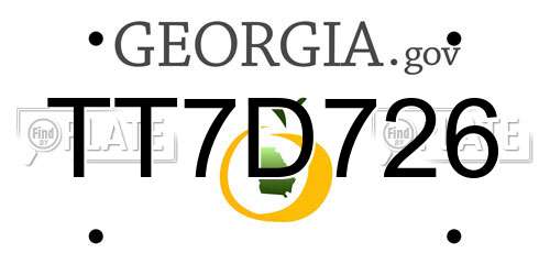 TT7D726 Georgia License Plate