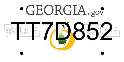 TT7D852 Georgia License Plate