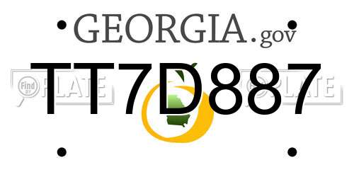 TT7D887 Georgia License Plate