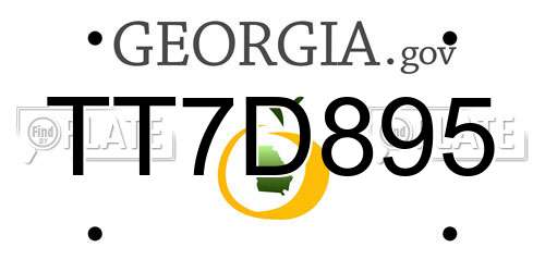 TT7D895 Georgia License Plate