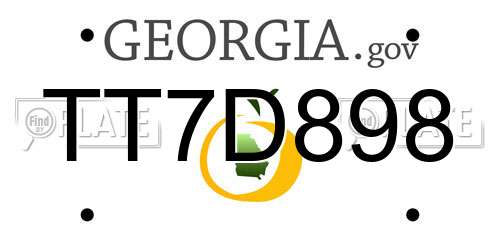 TT7D898 Georgia License Plate