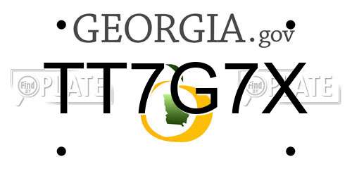 TT7G7X Georgia License Plate