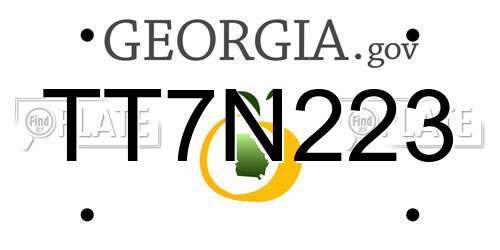 TT7N223 Georgia License Plate