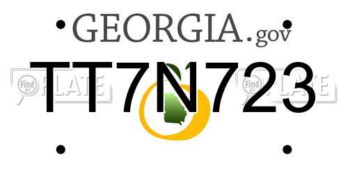 TT7N723 Georgia License Plate