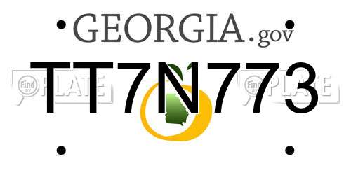 TT7N773 Georgia License Plate