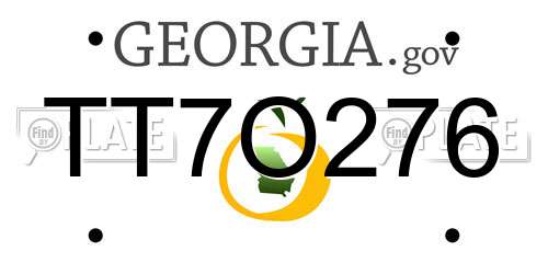 TT7O276 Georgia License Plate