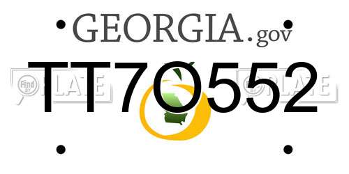 TT7O552 Georgia License Plate
