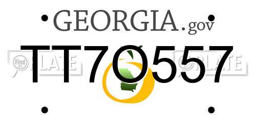 TT7O557 Georgia License Plate