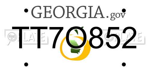 TT7O852 Georgia License Plate
