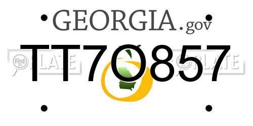 TT7O857 Georgia License Plate