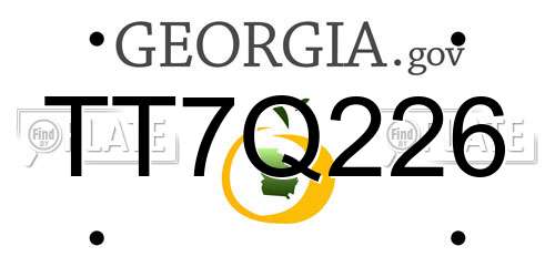 TT7Q226 Georgia License Plate