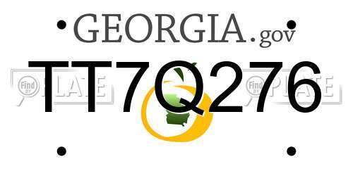TT7Q276 Georgia License Plate