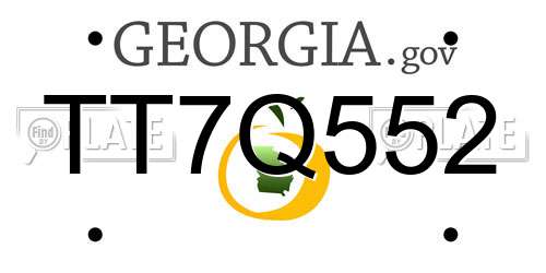 TT7Q552 Georgia License Plate