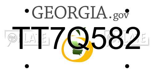 TT7Q582 Georgia License Plate