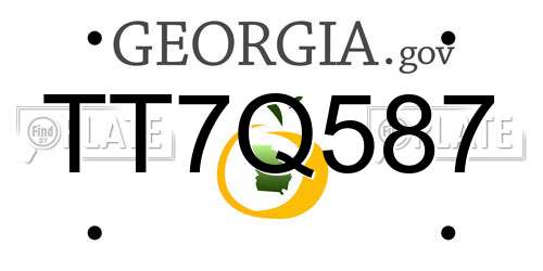 TT7Q587 Georgia License Plate