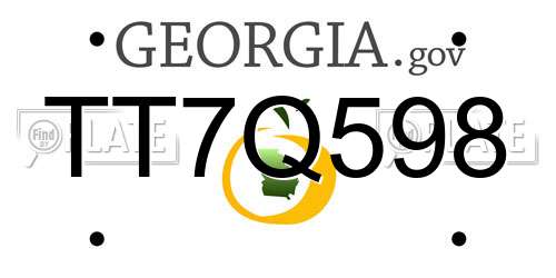 TT7Q598 Georgia License Plate