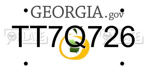 TT7Q726 Georgia License Plate