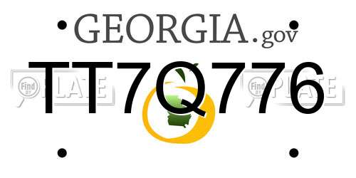 TT7Q776 Georgia License Plate