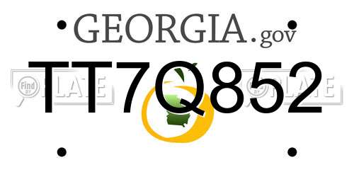 TT7Q852 Georgia License Plate