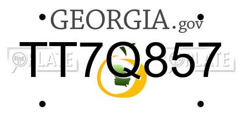 TT7Q857 Georgia License Plate