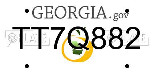 TT7Q882 Georgia License Plate
