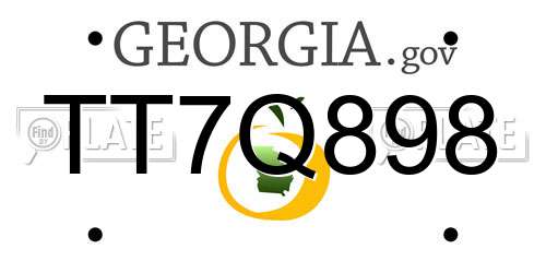 TT7Q898 Georgia License Plate
