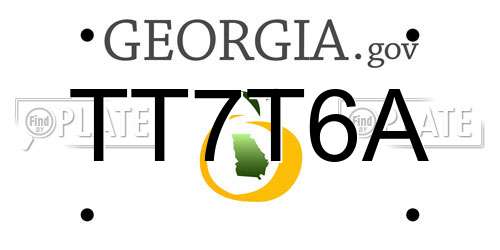 TT7T6A Georgia License Plate
