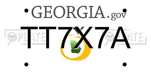 TT7X7A Georgia License Plate