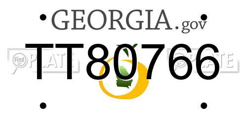 TT80766 Georgia License Plate