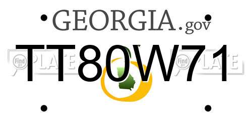 TT80W71 Georgia License Plate