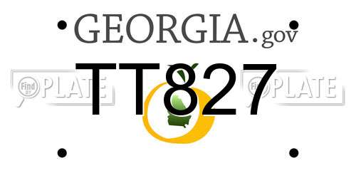 TT827 Georgia License Plate