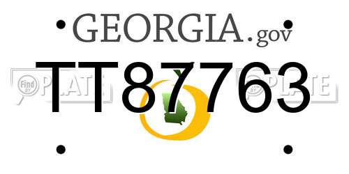 TT87763 Georgia License Plate