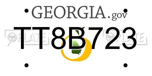 TT8B723 Georgia License Plate