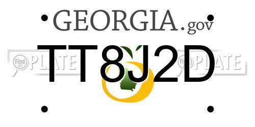 TT8J2D Georgia License Plate