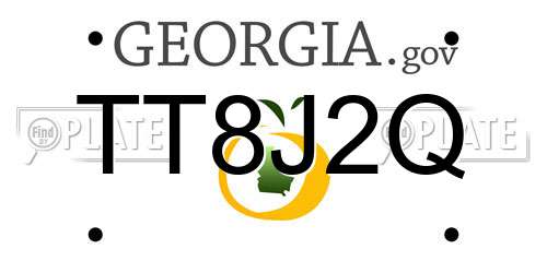 TT8J2Q Georgia License Plate