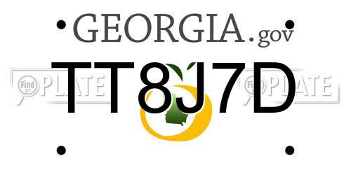 TT8J7D Georgia License Plate